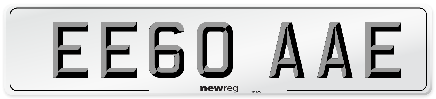 EE60 AAE Number Plate from New Reg